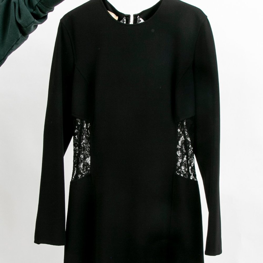 Michael Kors Collection Black Sheath with Lace Back and Sides